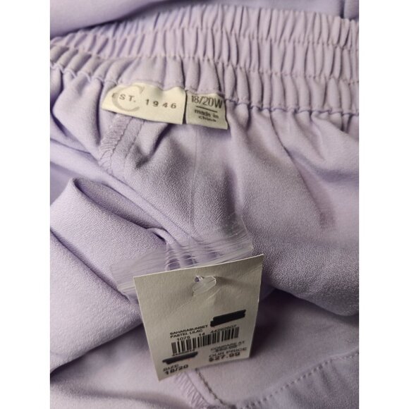 Cato C Est 1946 Wide Cropped Pants Womens 18/20 Sahara Sunset Pastel Lilac NWT - Picture 6 of 7